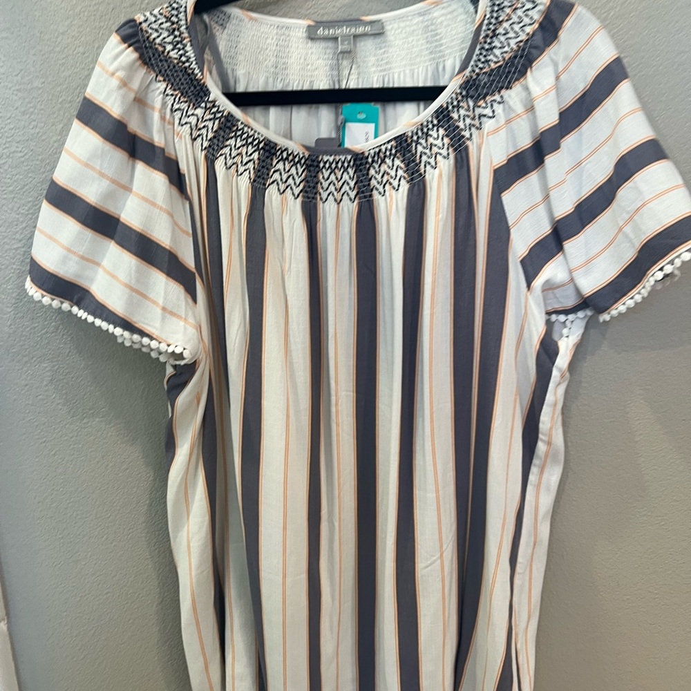 Daniel Rainn Women's Striped Top - Blue and White